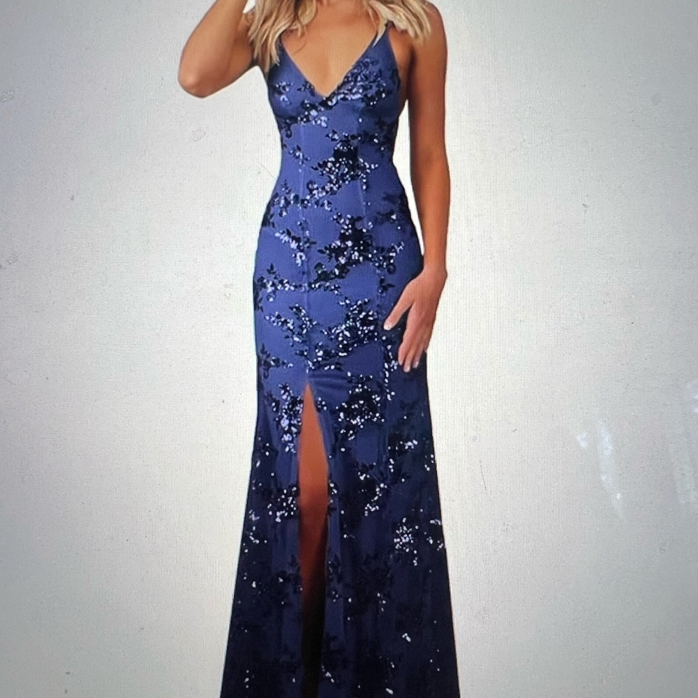Fivsole Sparkly Long Sequin Prom Dresses with Slit Mermaid Formal Dress